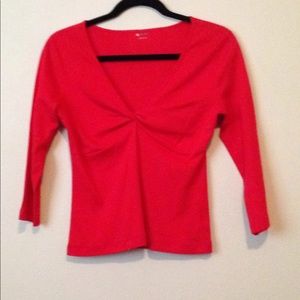 Three Dots Deep V Twist Top SZ S